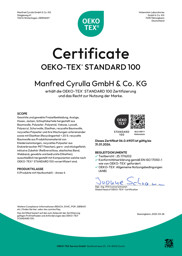 Zeige Details für 2024 Zertifikat nach Öko-Tex-Standard 100 Bild von 2024 Zertifikat nach Öko-Tex-Standard 100
